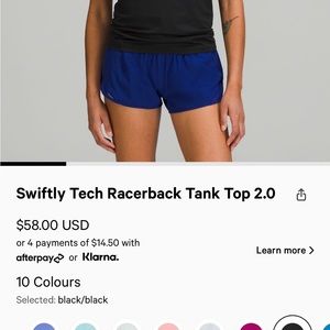 Black Swiftly Tank 2.0 - Size 6